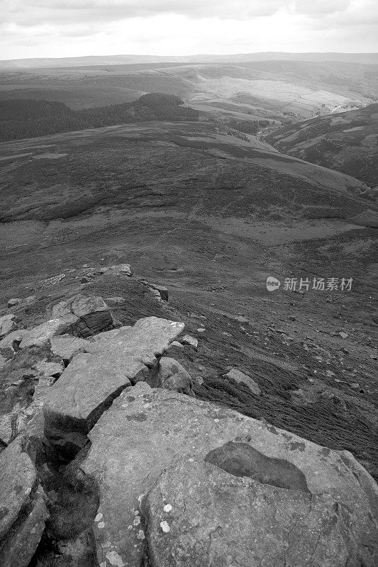 夏天从Kinder Scout, Peak District UK